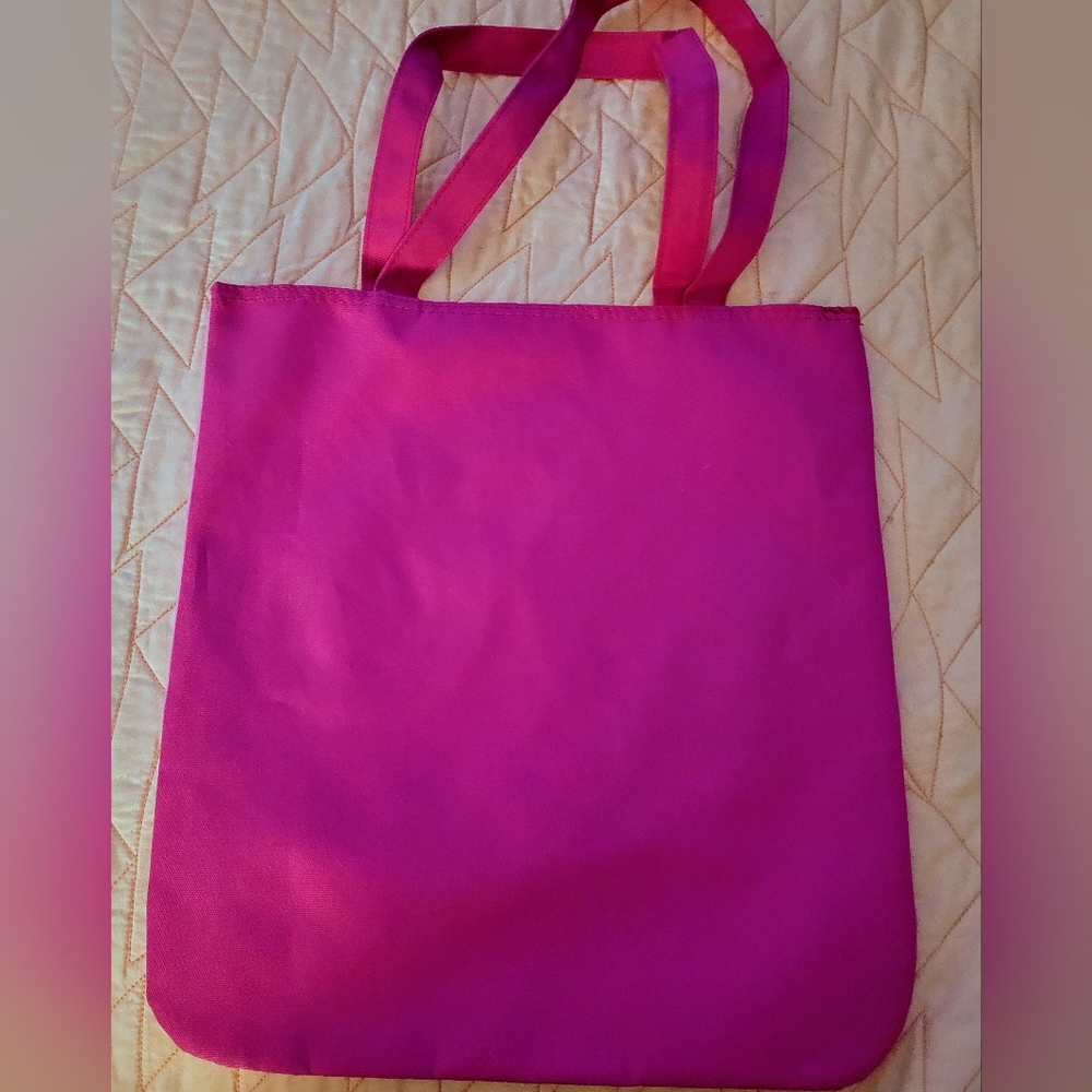Barbie Movie Logo Pink Glitter Tote Shoulder Handle Bag Approx 14" x 13.5" - Picture 3 of 7